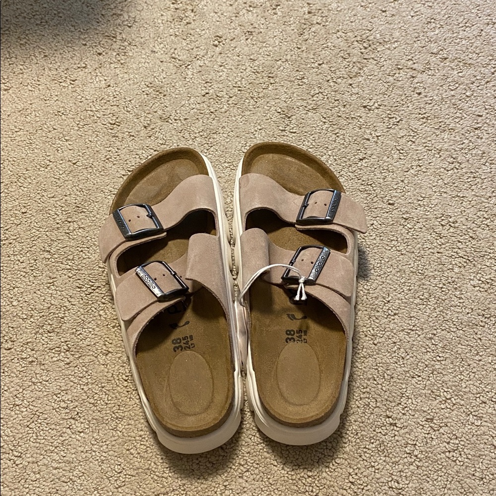 NWT Papillio by Birkenstock Women’s Arizona Chunky Platform Sandal in Warm Sand - Picture 7 of 8